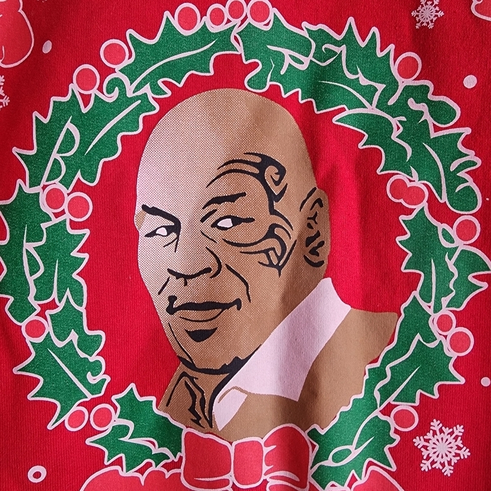 Mike Tyson Wild Bobby Red Ugly Christmas Sweatshirt Size XXL - Picture 3 of 6